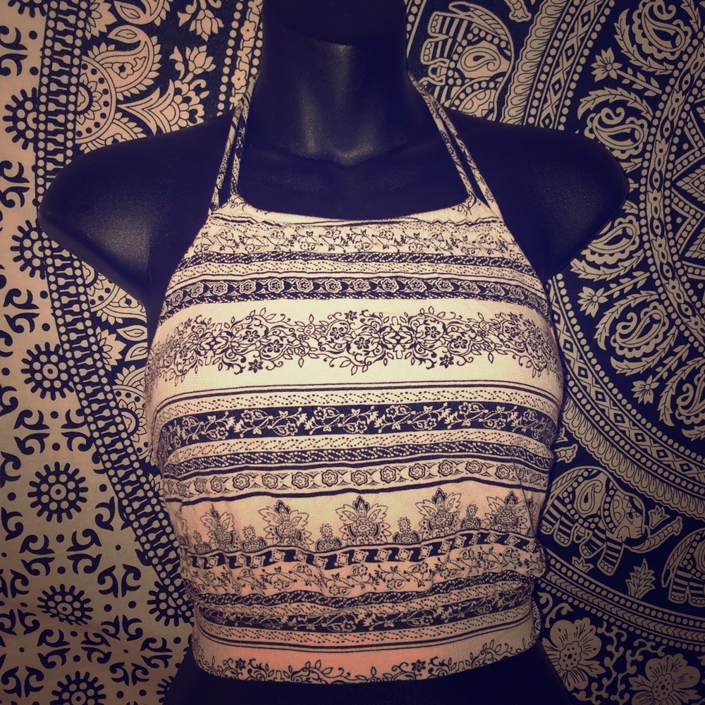 Printed halter top
